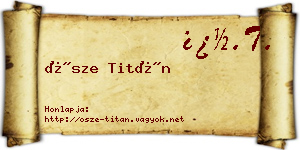 Ősze Titán névjegykártya